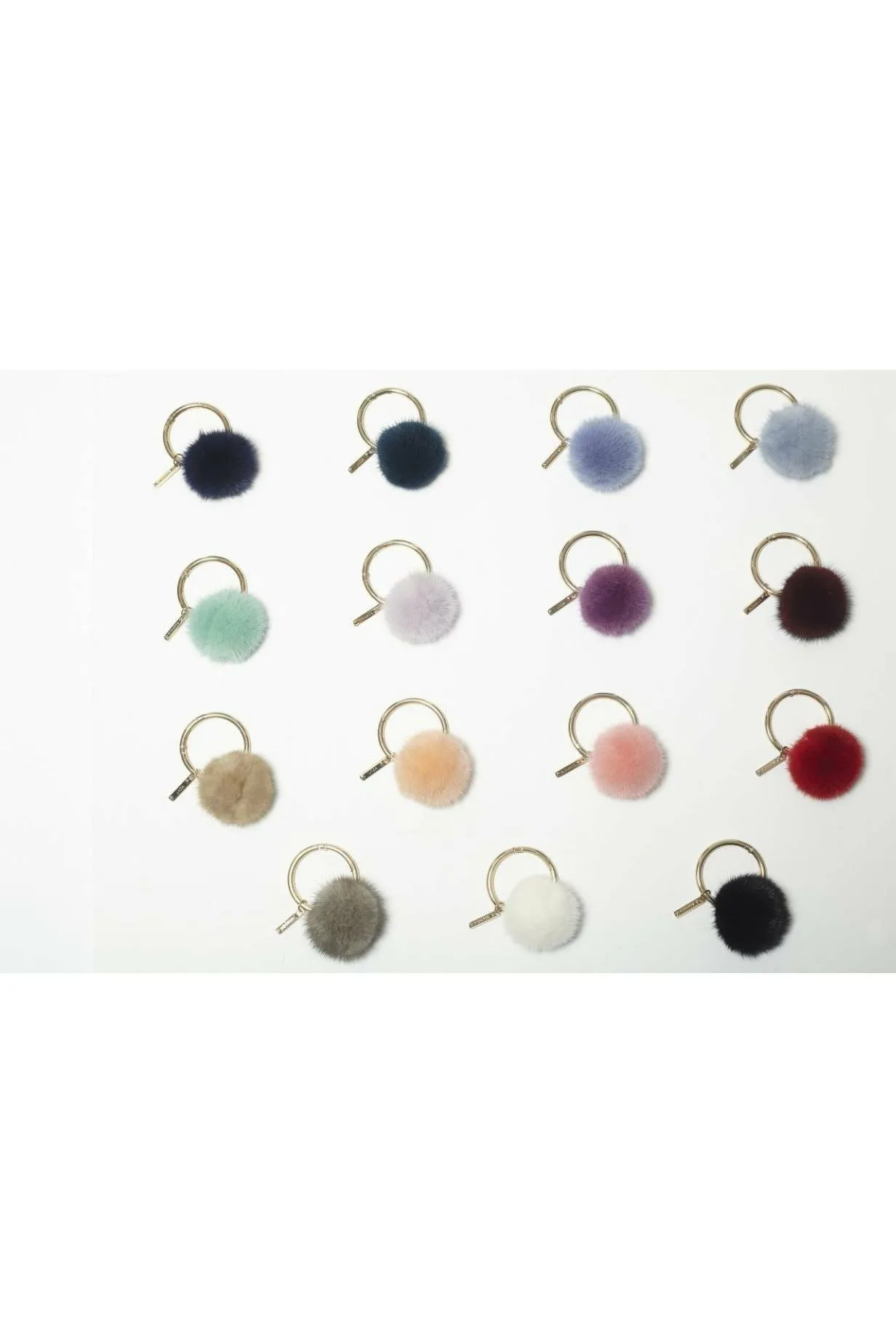 Linda Richards Mink Pom Pom Oversize Key Ring KY-004
