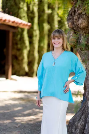 Linen Ripple Tide Tunic by Fridaze