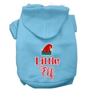 Little Elf Screen Print Dog Hoodie Baby Blue Xxl