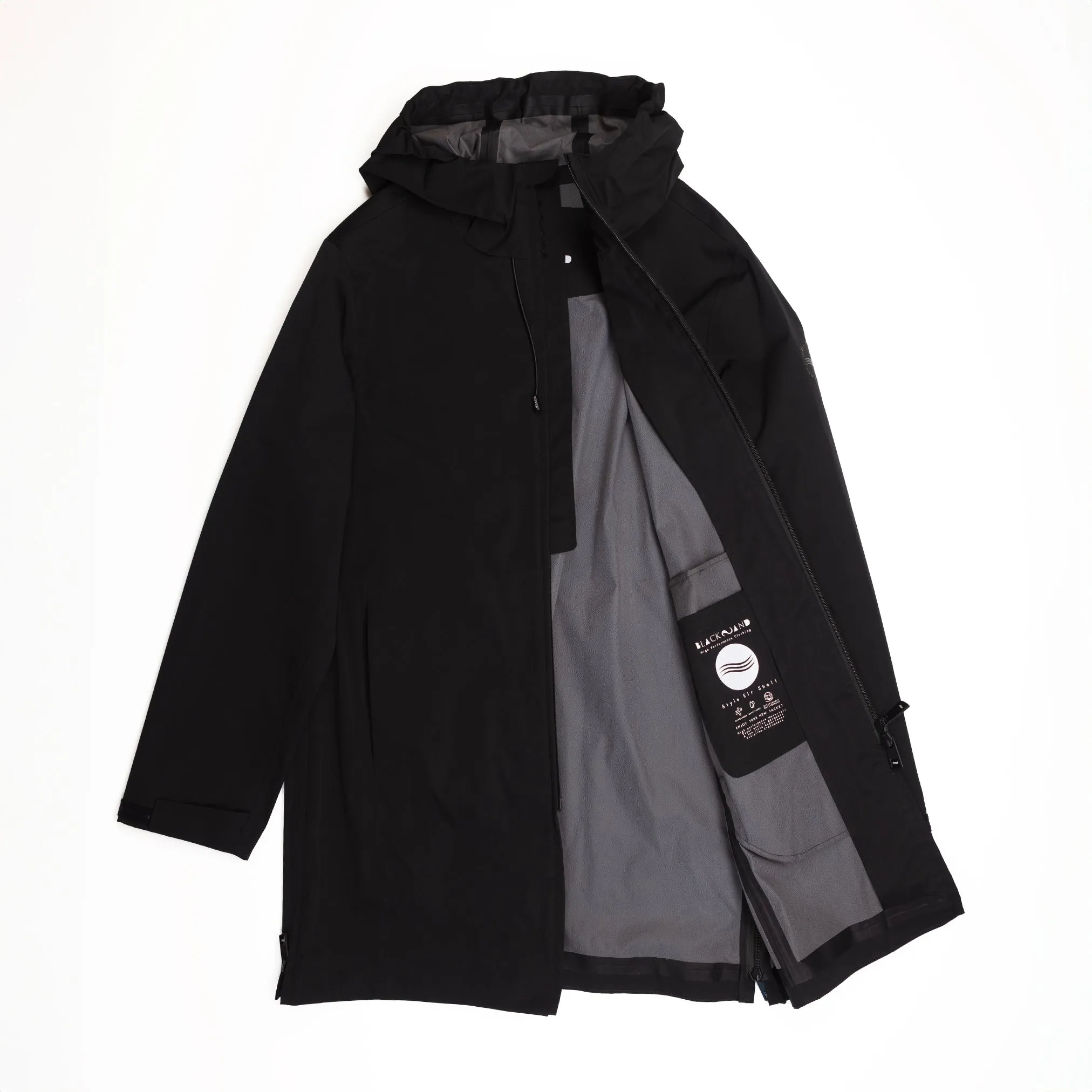 Long Rain Jacket in Black