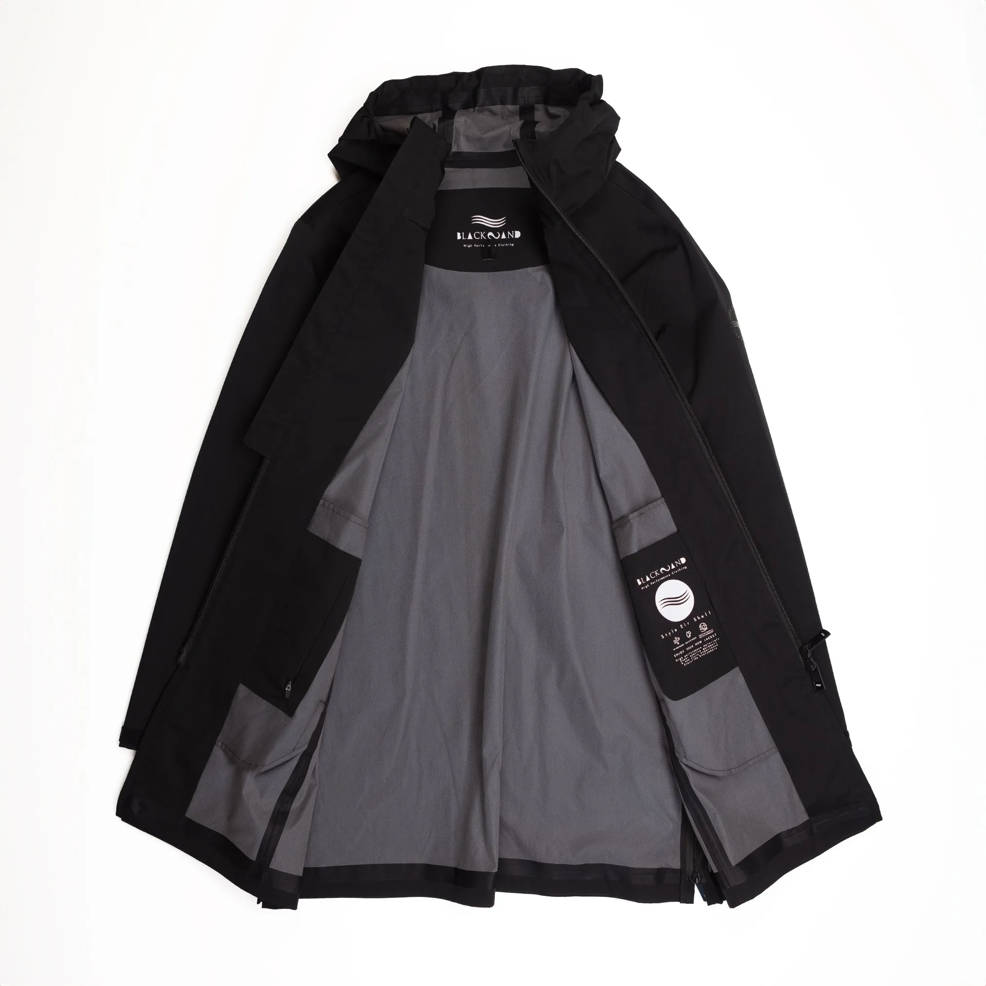 Long Rain Jacket in Black