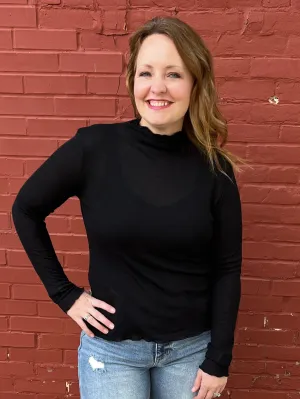 Long Sleeve Lettuce Edge Top