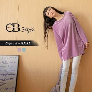 LONGLINE PIT STRIPE ASYMMETRICAL LONG SLEEVE TOPS