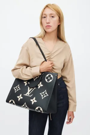 Louis Vuitton Onthego Black Large Tote Bag for Women (Black/White)