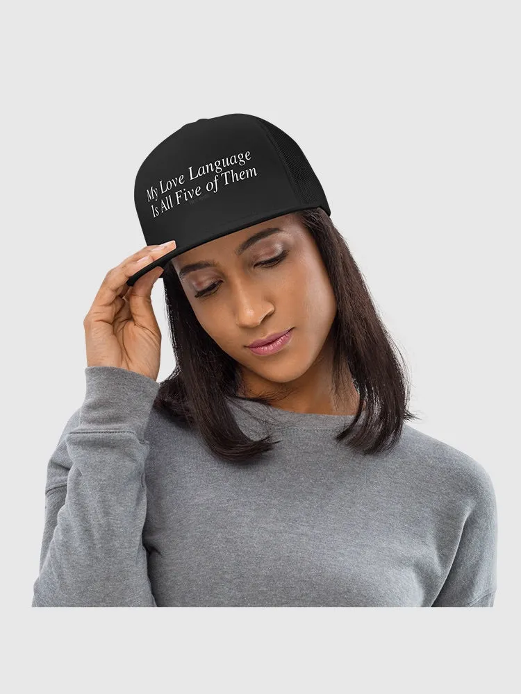 Love Is Blind Love Language Trucker Hat
