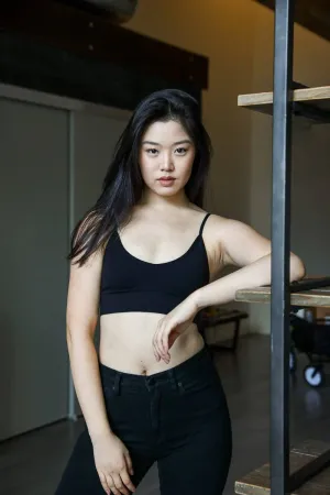 Low Back Basic Seamless Bralette: Black