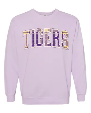 LSU Tigers Tartan Orchid Sweatshirt