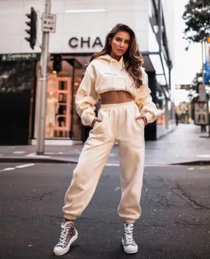 Luxe Tracksuit Pants - Cream