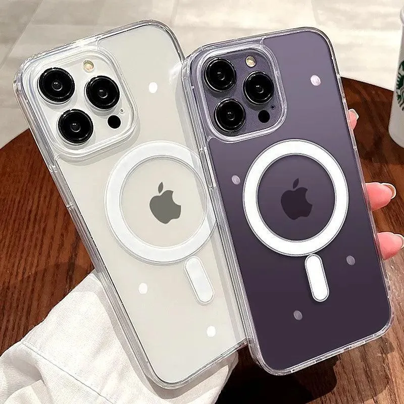 Luxury Clear Magsafe iPhone Case - Stylish Magnetic Protection for Ultimate Safety