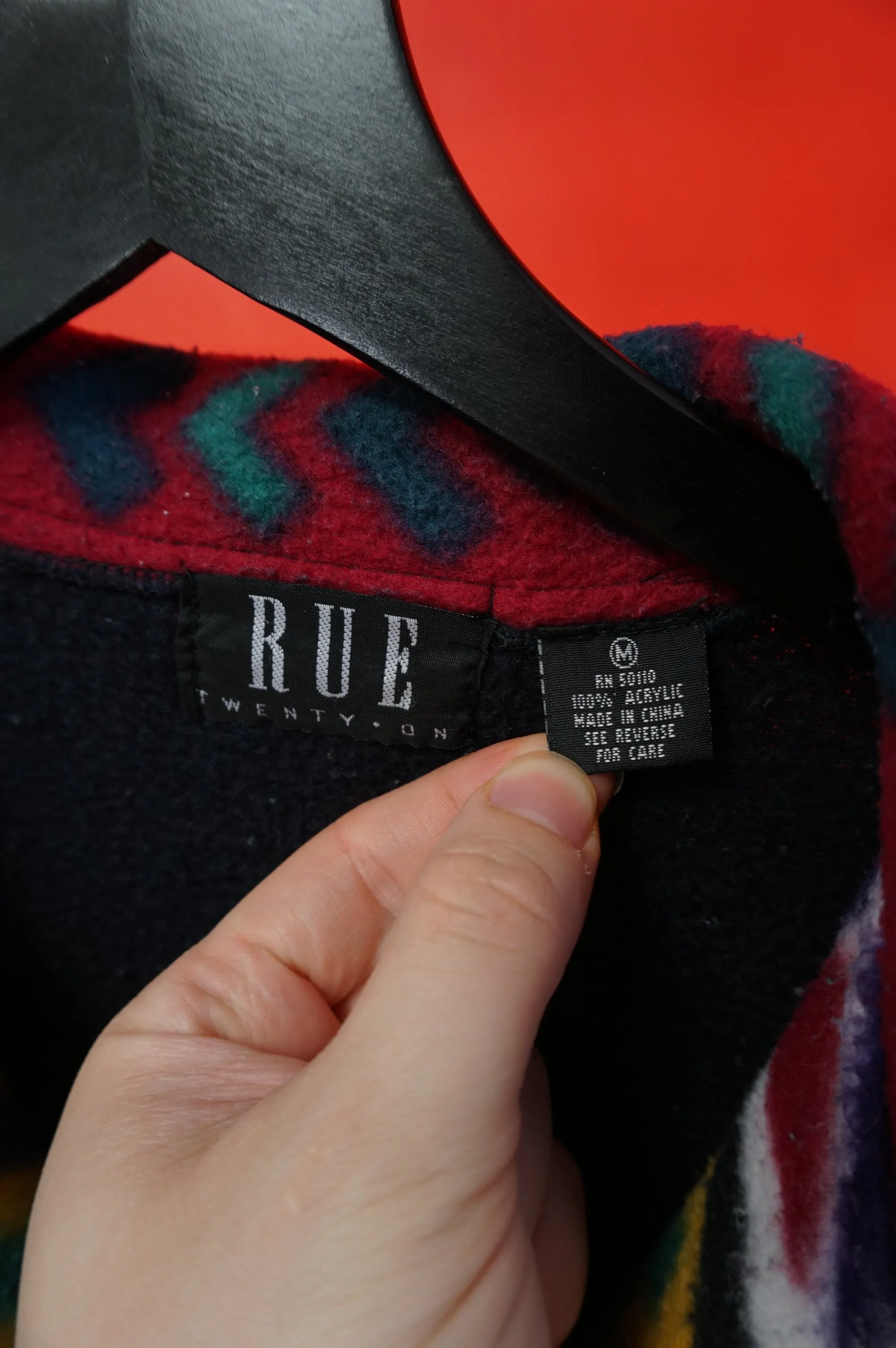 (M) Vtg Rue 21 Fleece Lined Pullover