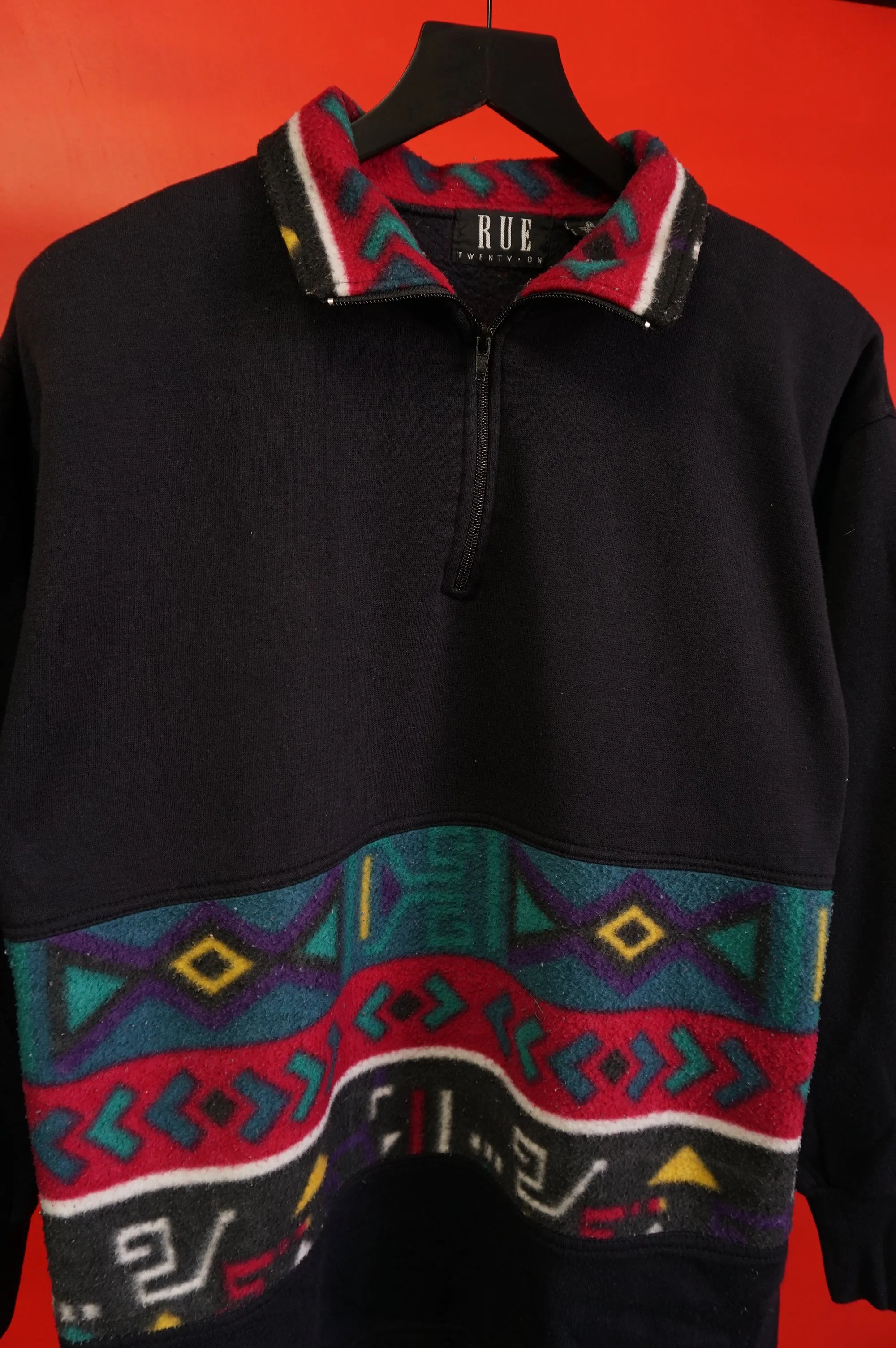 (M) Vtg Rue 21 Fleece Lined Pullover