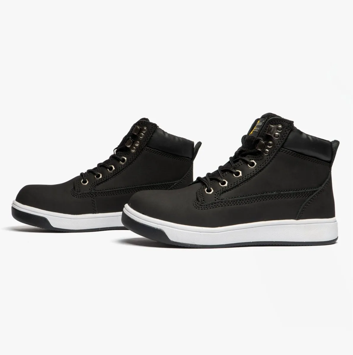 M057A Unisex Nubuck Leather Safety Trainer Boots Black