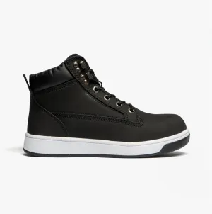 M057A Unisex Nubuck Leather Safety Trainer Boots Black