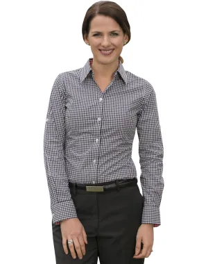 M8330L Ladies’ Gingham Check Long Sleeve Shirt