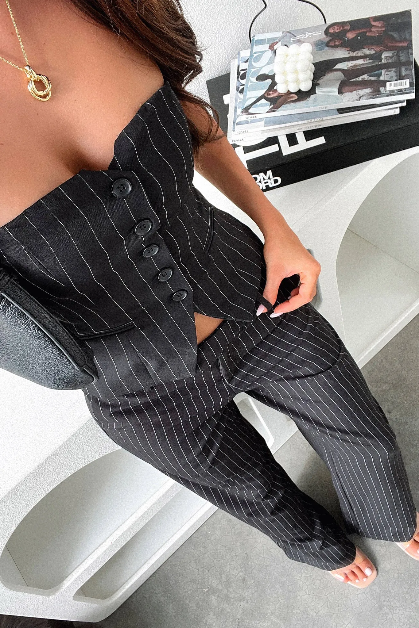 Madden Pants - Black Pinstripe