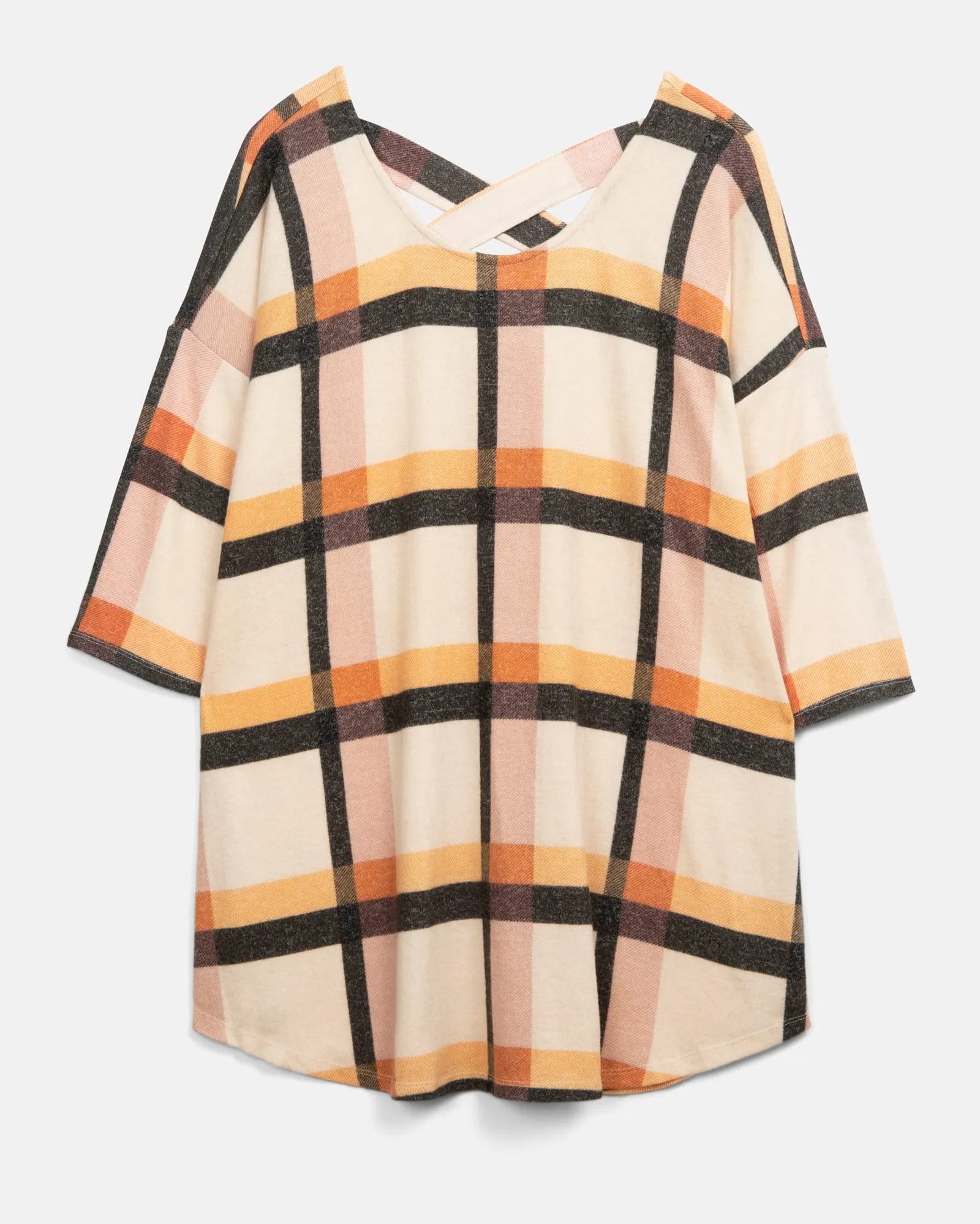 Mahlia Crossback Tunic | Beige / Brown