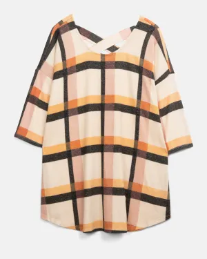 Mahlia Crossback Tunic | Beige / Brown