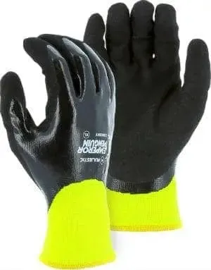 MAJESTIC - Emperor Penguin Winter Lined Nylon Glove with Closed Cell Nitrile Dip Palm