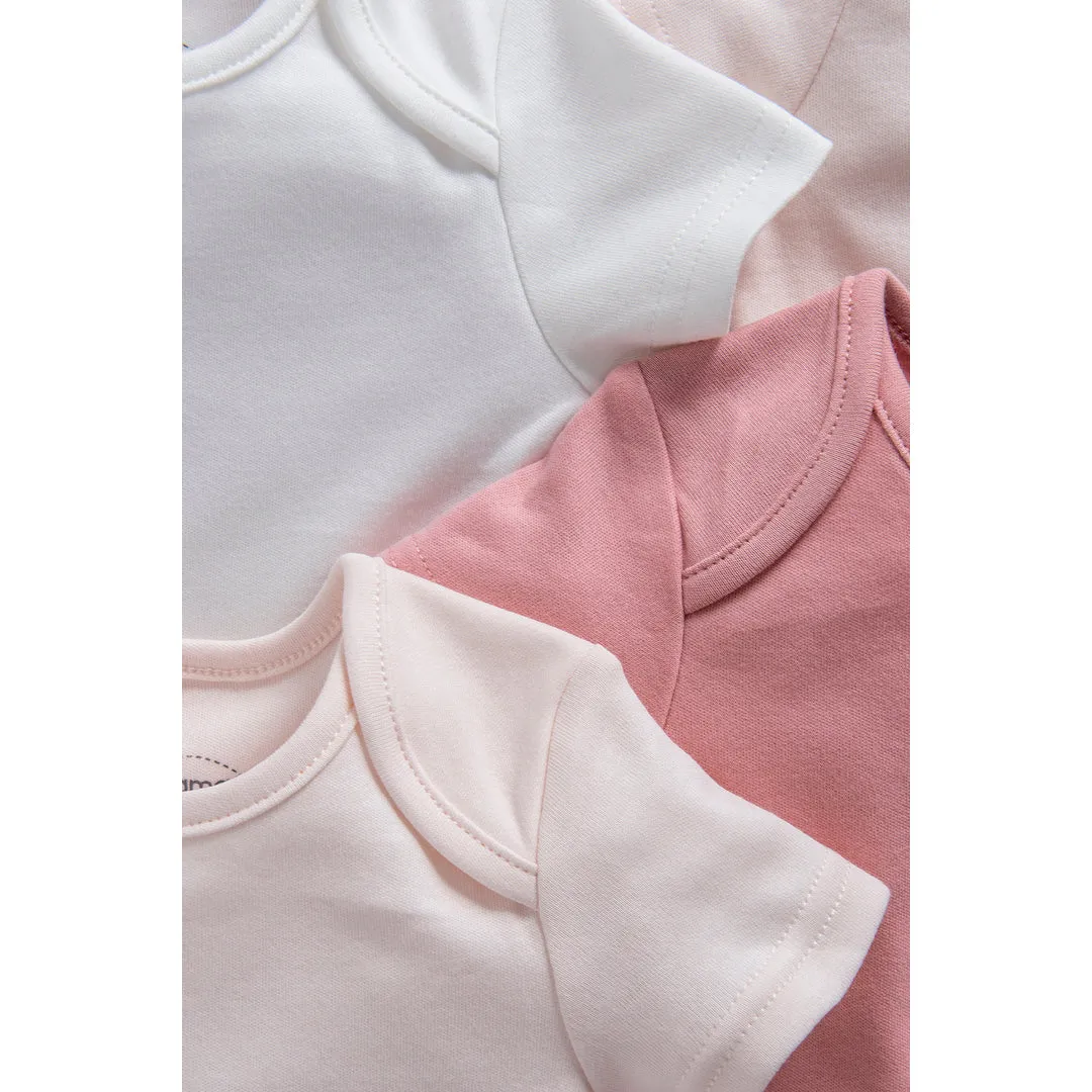 Mamas and Papas Pink Short Sleeve Bodysuits - 5 Pack