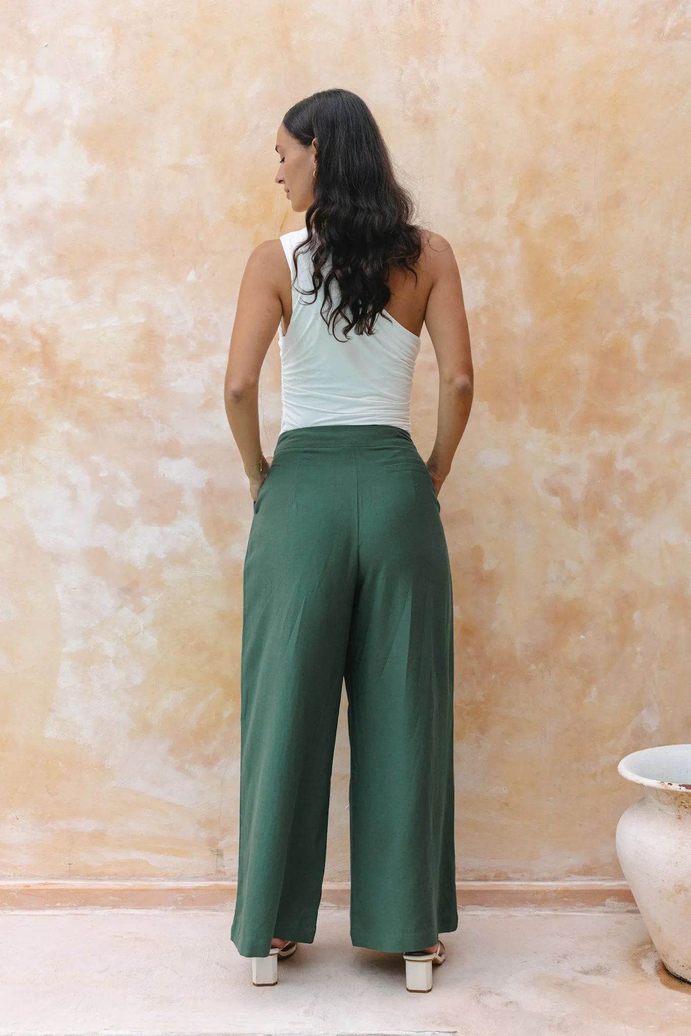 Margo Forest Green Wide Leg Pants