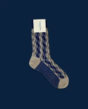 Maria La Rosa Blue Wool Textured Socks