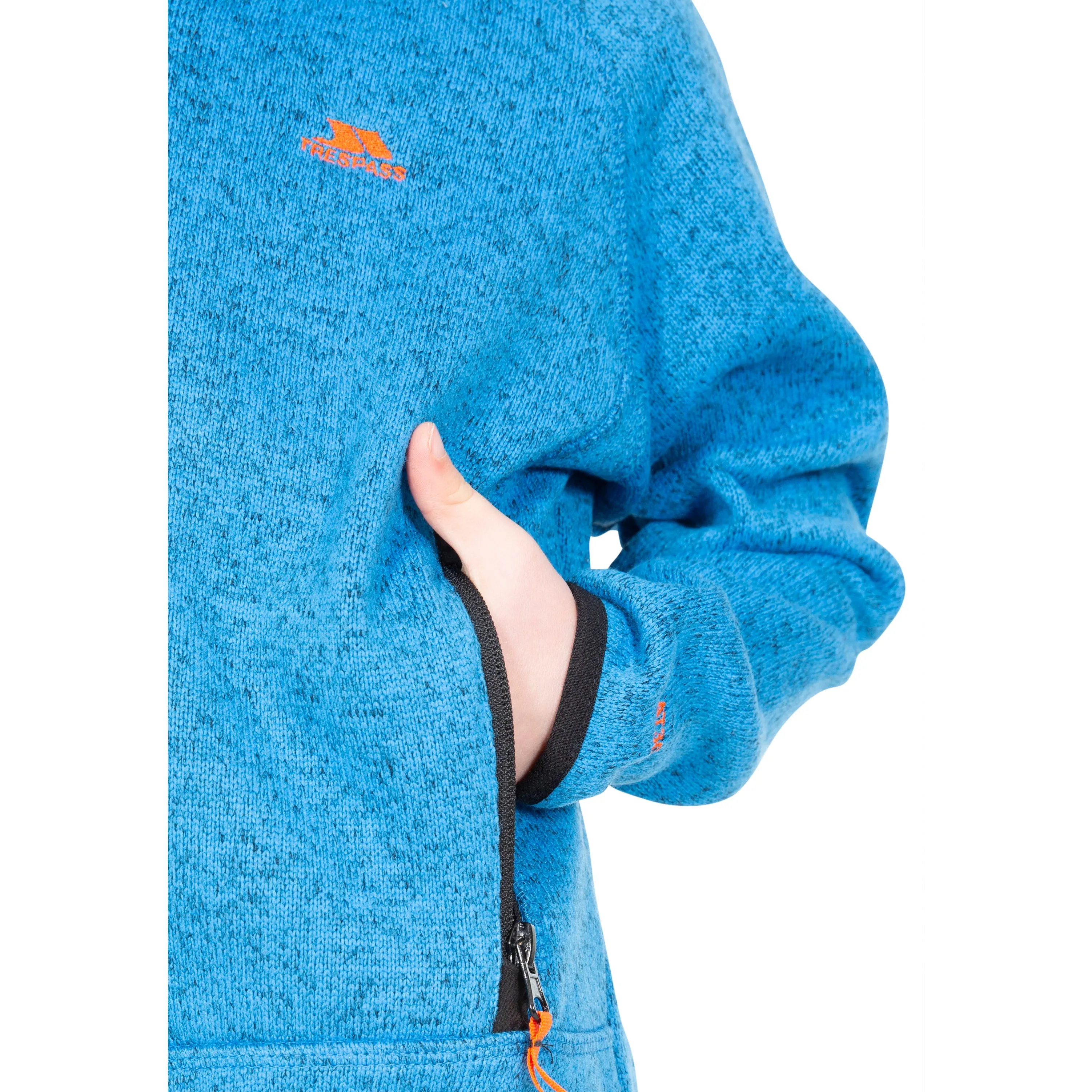 Mario Boys Full Zip Fleece Jacket in Blue Marl