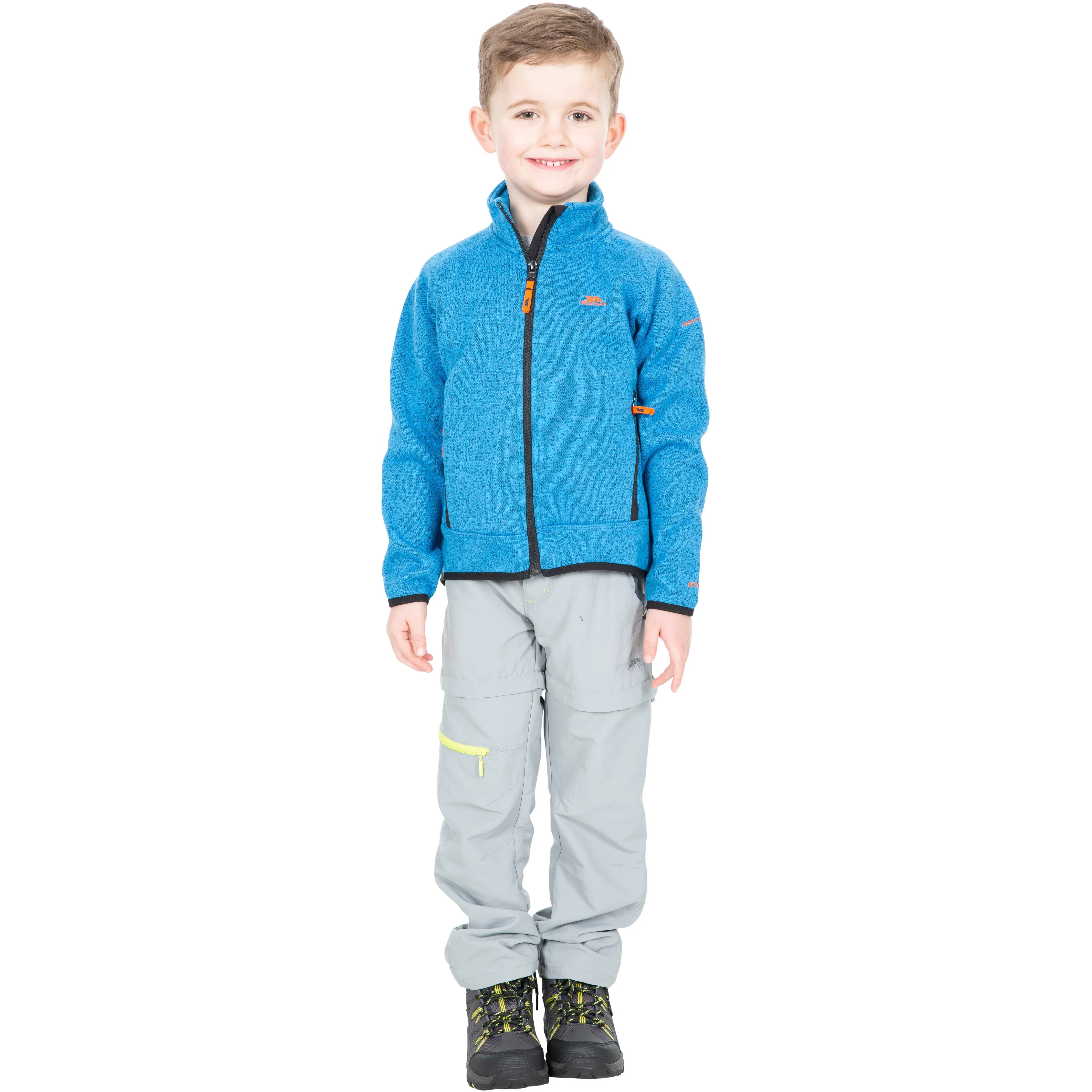 Mario Boys Full Zip Fleece Jacket in Blue Marl