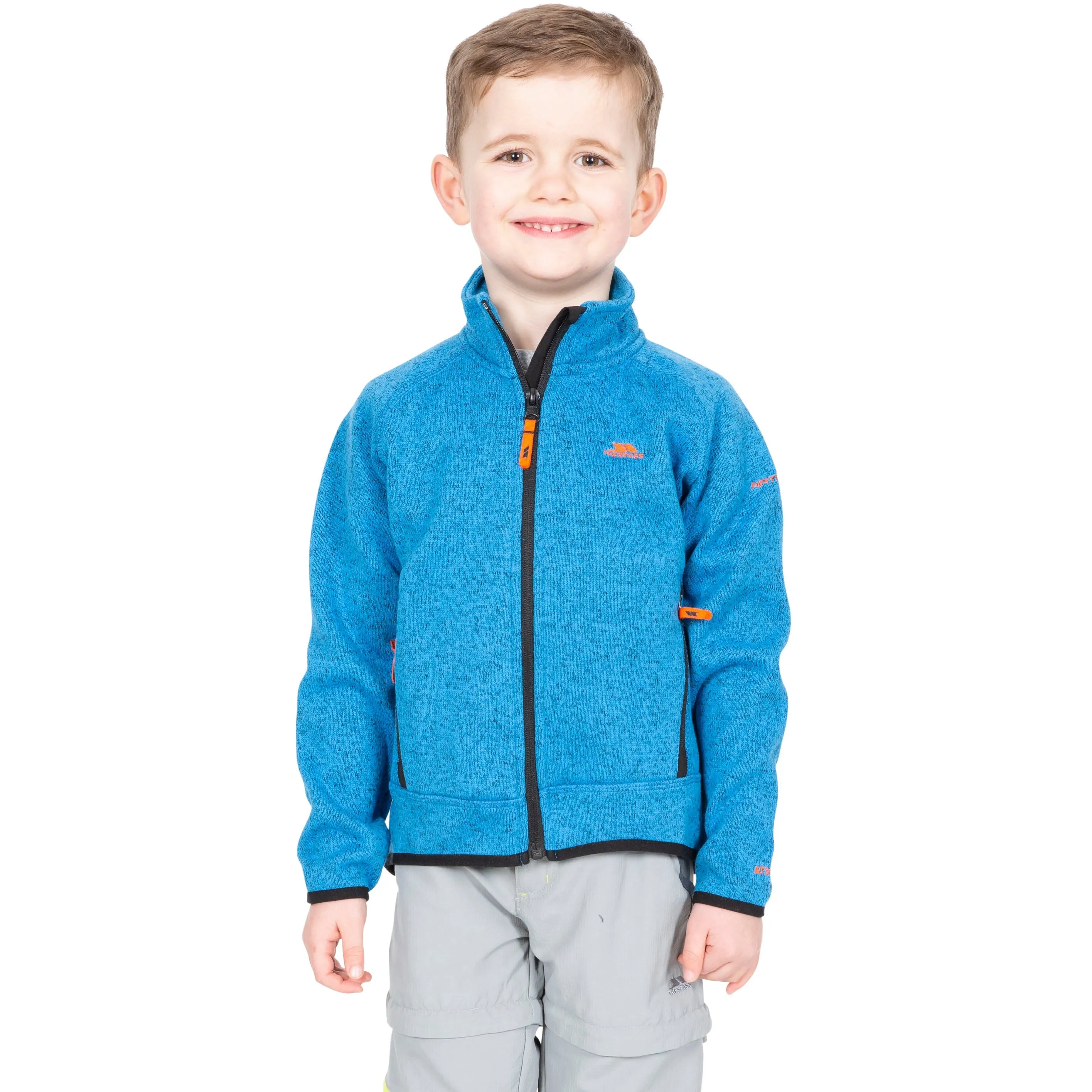 Mario Boys Full Zip Fleece Jacket in Blue Marl