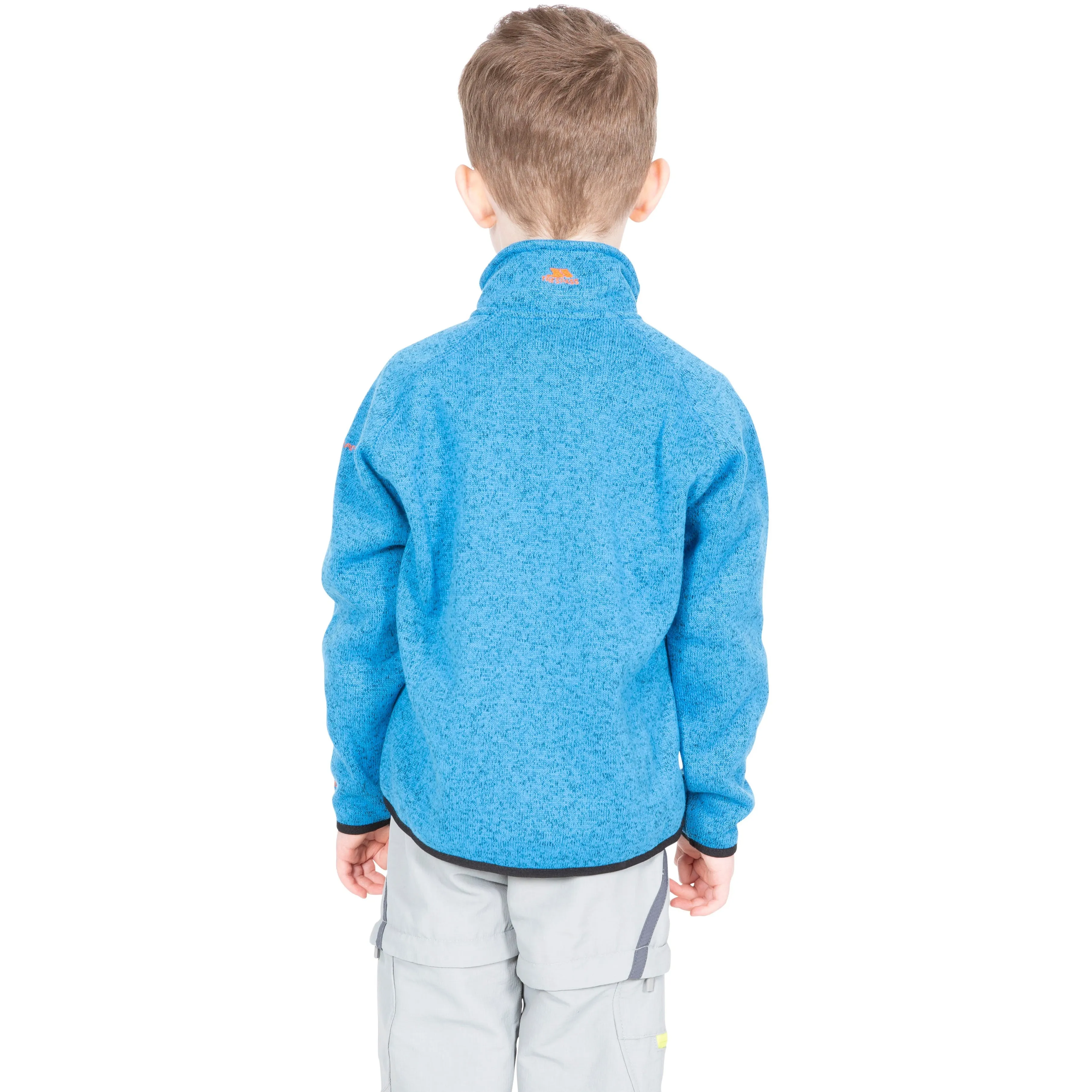 Mario Boys Full Zip Fleece Jacket in Blue Marl