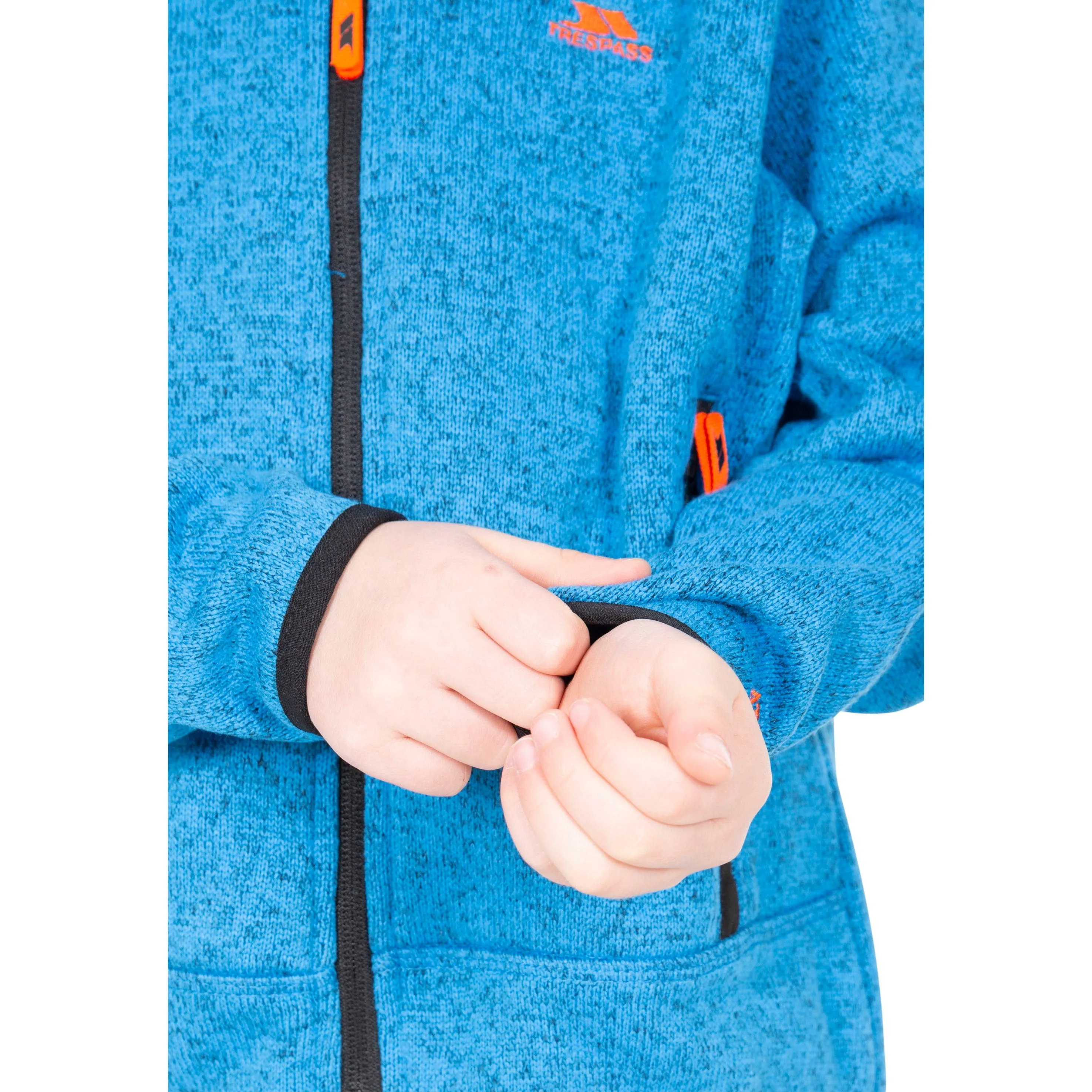 Mario Boys Full Zip Fleece Jacket in Blue Marl
