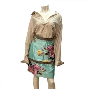 Marni Fall '09 Vintage Designer Embroidered Floral Skirt Size 30"