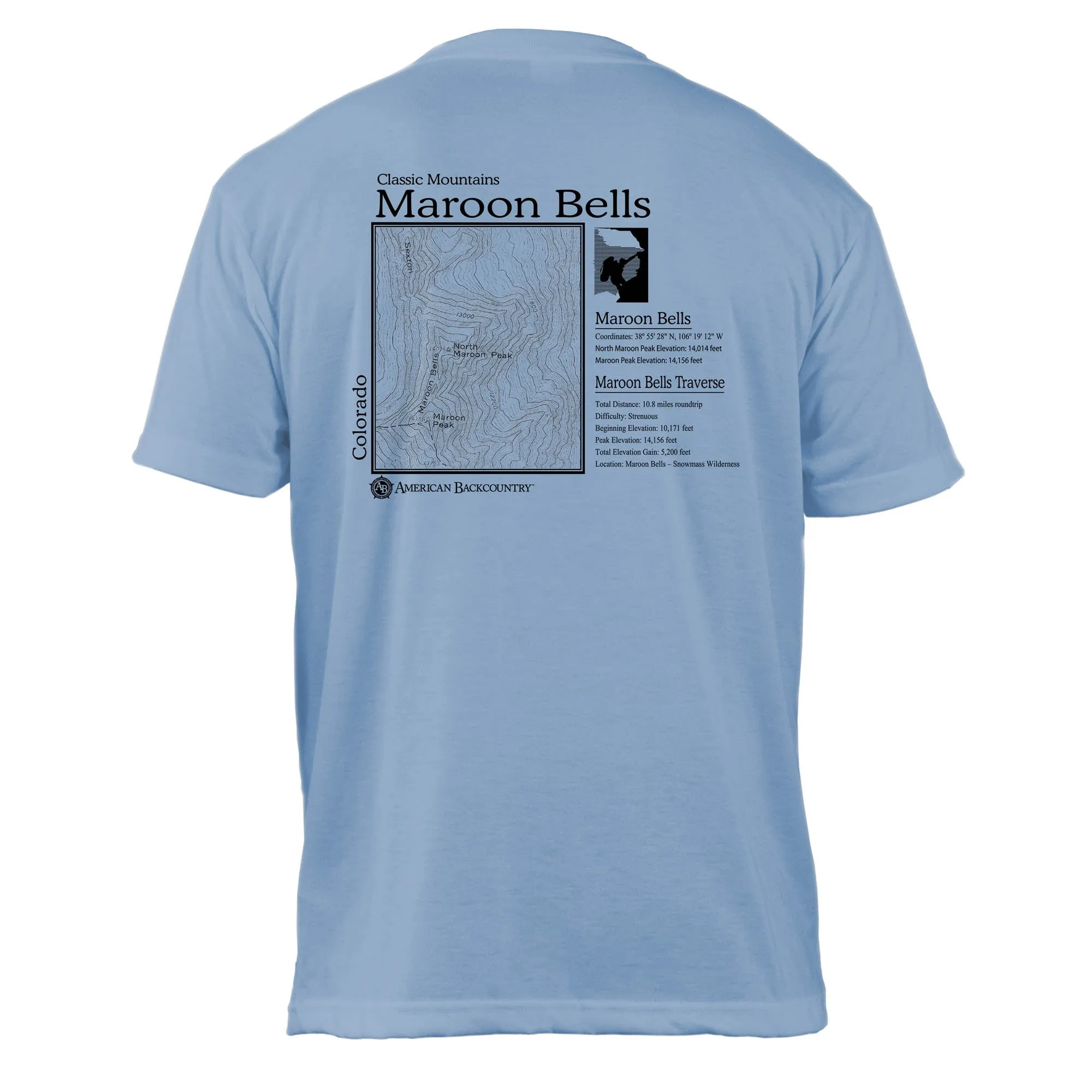 Maroon Bells Classic Mountain Basic Crew T-Shirt