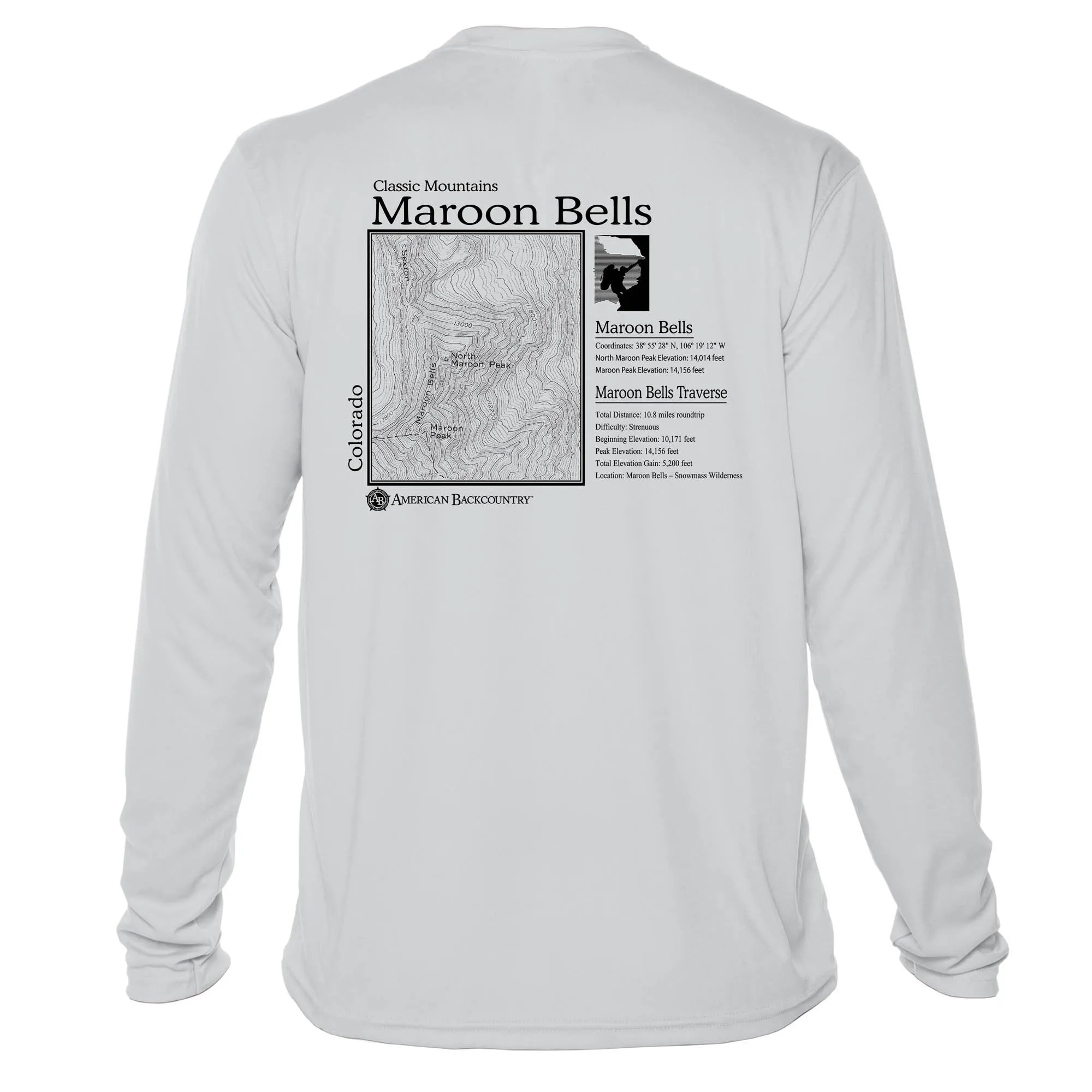 Maroon Bells Classic Mountain Long Sleeve Microfiber Men's T-Shirt