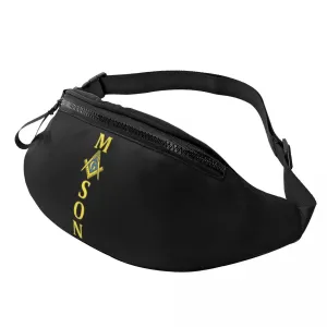 Master Mason Blue Lodge Sling Bag - Black & Yellow Square and Compass G