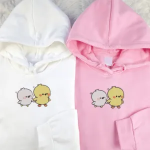 Matching Couple Hoodies - Carton Chick Custom Embroidered Sweatshirts For Couples
