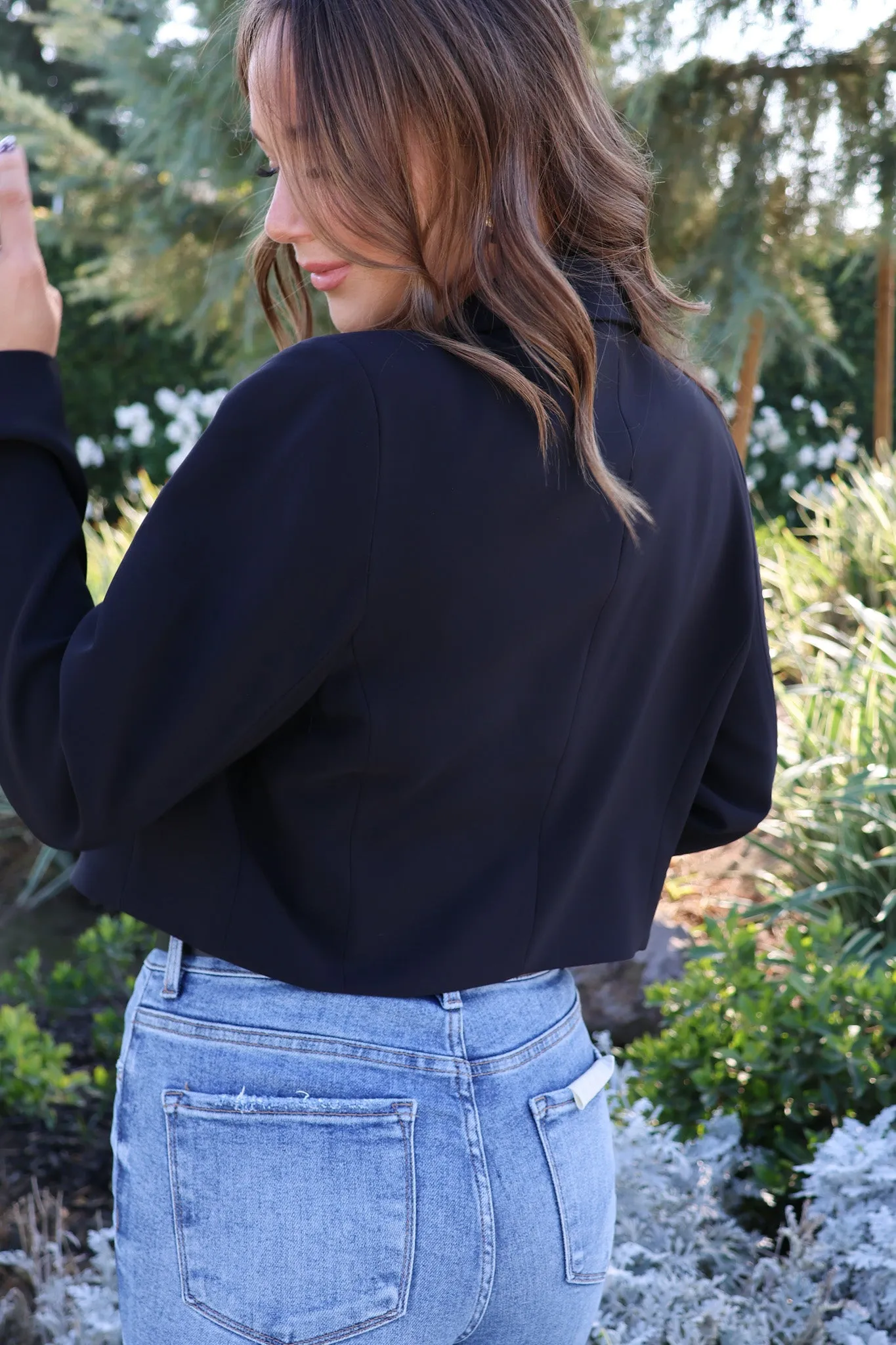 Material Girl Cropped Jacket in Black