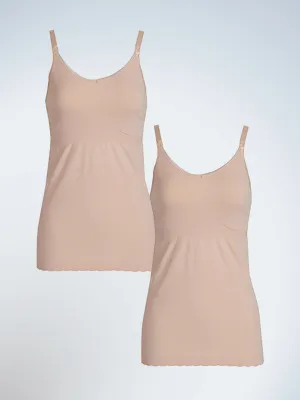 Maternity To Nursing Seamless Cotton Cami 2-Pack