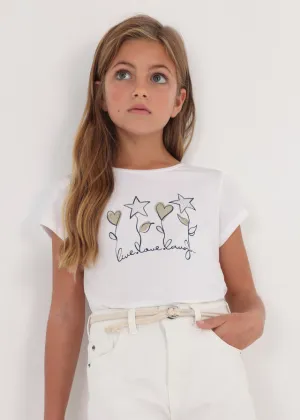 Mayoral 854 010 - White Basic Short Sleeve T-Shirt