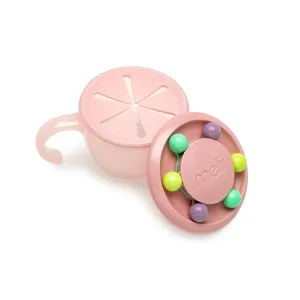 melii Snack Container Pink - Safe, Spill-Proof, and Playful Food Storage with Educational Beads for Babies, Toddlers, and Kids - BPA-Free & Versatile Snacking Solution