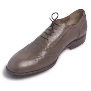 Men Brown Brogue Oxford Genuine Leather Shoes