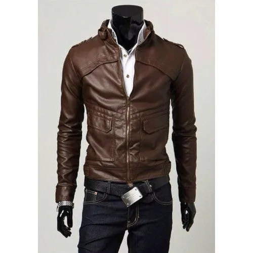 Men faux Leather jacket T5