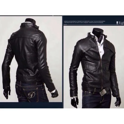 Men faux Leather jacket T5