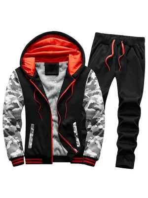 Men's Camo Patchwork Two-Piece Outfit