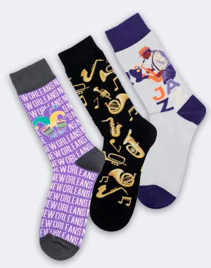 Men's Crescent City Rhythms Crew Socks Pack | 3-Pair Bundle