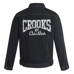 Mens Crooks Letter Graphic Button Up Denim Jacket