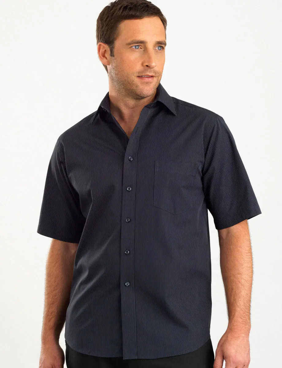 Mens Dark Stripe Charcoal Business Shirt 236