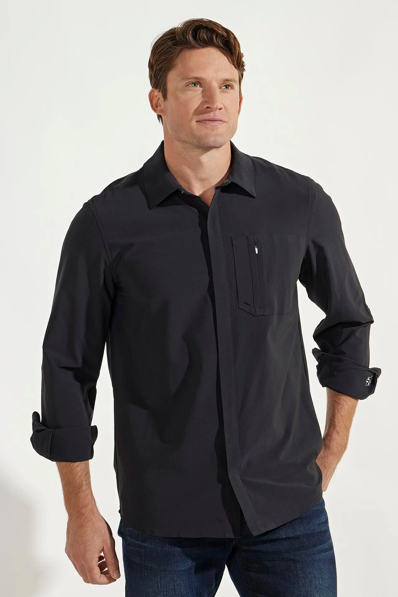 Men's Fiera Smart Shirt  |  Black Shadow Stripe