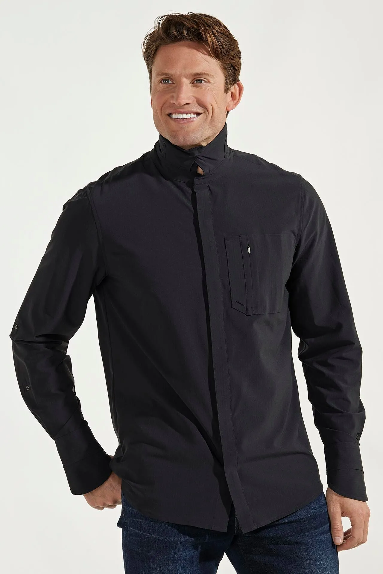 Men's Fiera Smart Shirt  |  Black Shadow Stripe