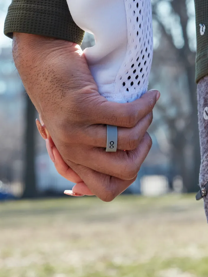 Men's Metallic Strata Silicone Ring