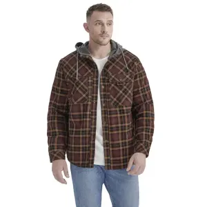 Men’s plaid loose warm hooded jacket